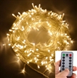 100 Leds Outdoor LED Fairy String Lights Battery Operated with Remote (Dimmable, Timer, 8 Modes) - Warm White