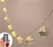 Battery Operated Silver Moroccan Orb LED Fairy Lights with 10 Warm White LEDs