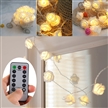 30LEDs Double Power Modes Rattan Ball String Lights 8Modes with Timer Function Battery Powered Fairy String Lights