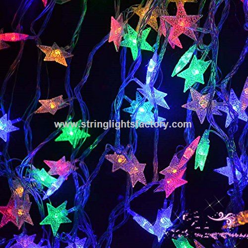 MultiColor Star Fairy Lights Battery Operated ,8 Mode Home decor String Fairy lights 40 LED on 14.8 ft Clear Cable