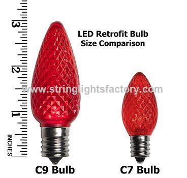 Commercial Grade Dimmable Holiday C7 Bulbs 3 Diode LEDs E12 Base Bulbs