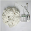 2 POWER MODE Battery Operated 15 ft 30 LED White Rose Flower Fairy String Lights with Timer Function