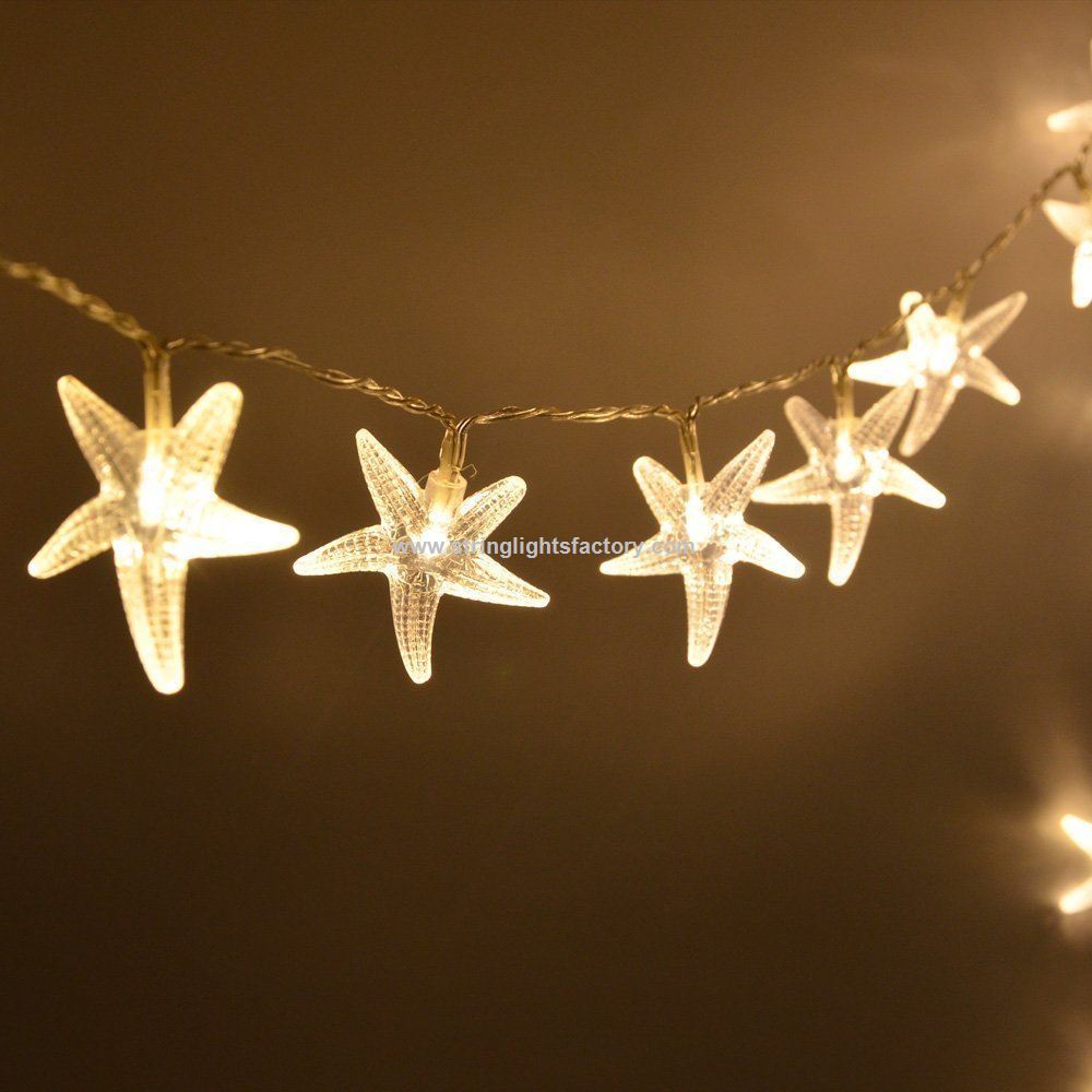 Starfish Decorative String Lights 30LEDs LED Strand Starfish Lights White Color