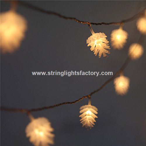Pine Cone Christmas Tree Lights of 14.8Ft Clear Cable Decorative String Lights