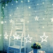 Waterproof 12Stars Fairy Light 138LEDs String Curtain Lights Battery Opearated Lights