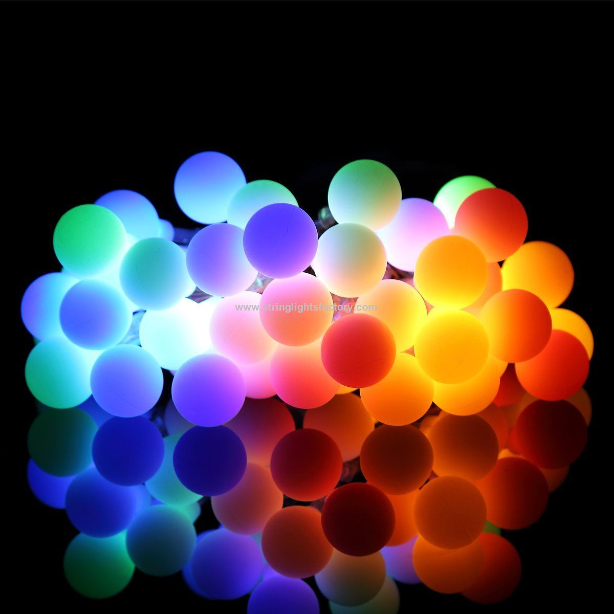 Decorative Globe String Lights Colorful 50 LED Bulbs 16 feet Length