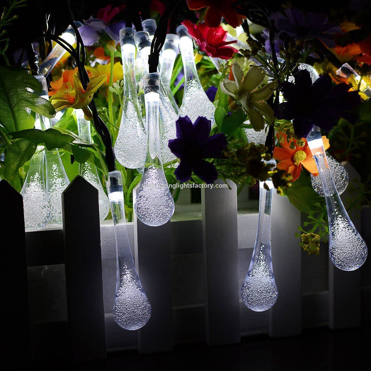 Christmas Decorative Solar Powered Lights 30 LED 19.7ft 8 Modes Water Drop Fairy String light