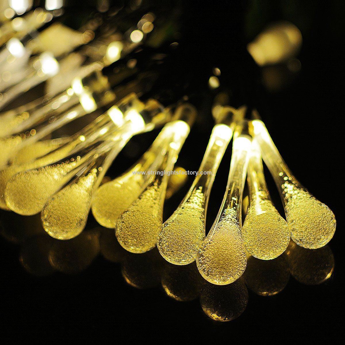 Garden Decorative String Lights 30LEDs 19.7Ft Water Drop Fairy String Lights Solar Powered