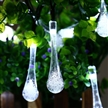 6M 30LEDs Solar Powered Water Drop Shape String Fairy Lights Outdoor Decorative String Lights