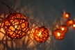 Brown Color Rattan Globe String Lights Handmade Battery Powered Fairy Rattan Ball Lights