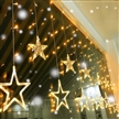 D Batteries Star Curtain Lights 12 Stars 6Small Stars and 6Big Stars 138 LEDs Curtain String Lights