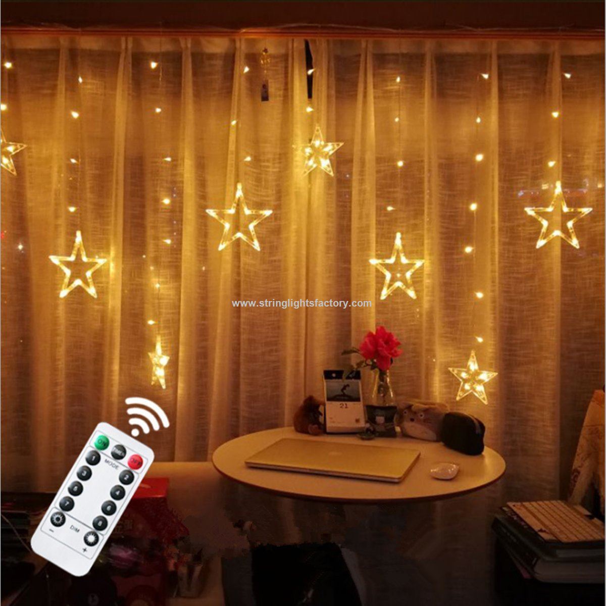 USB Port and Battery 2 Ways to Power 138LEDs Star String Lights with Remote Control
