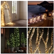 200LEDs Warm White LED Solar Powered Silver Wire Fairy Lights Strand Lights
