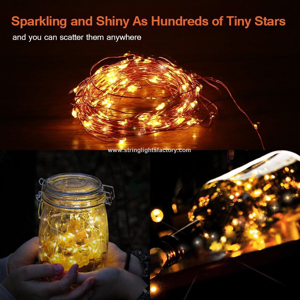 Solar String Lights 200LED 8 Modes Solar Powered Copper Wire Fairy Lights Outdoor Waterproof