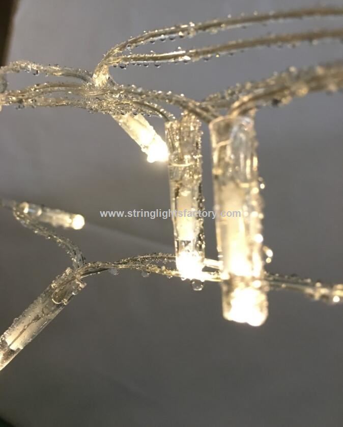 High Brightness LED Strings Outdoor IP67 String Lights 100LEDs Warm White Transparent Cable