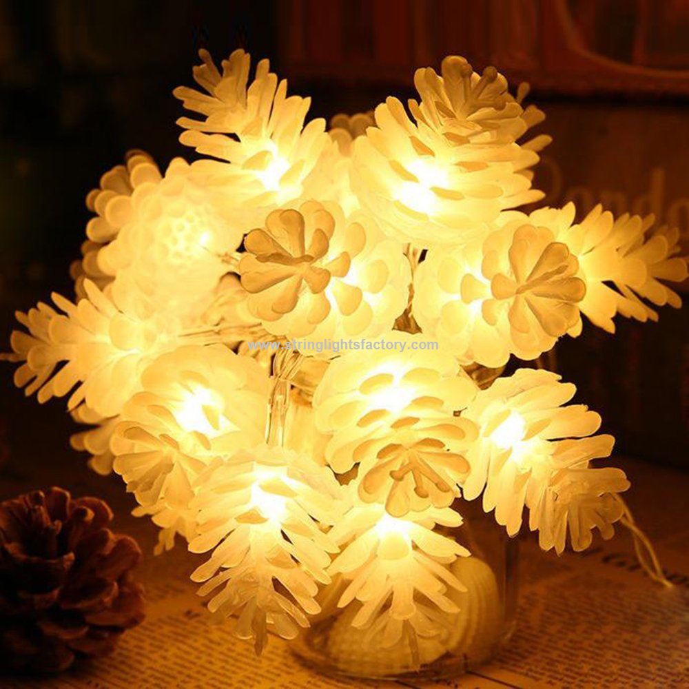 String Fairy Lights 14.8FT White Color Pine Cone Lihgts Decorative Lights Xams Lights