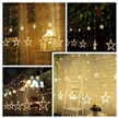 Battery Power Source Curtain Star Lights 138LEDs Warm White 2M Window Strings