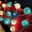 Royal Blue Rattan Ball String Lights Powered by Battery Holiday Decorative Lights