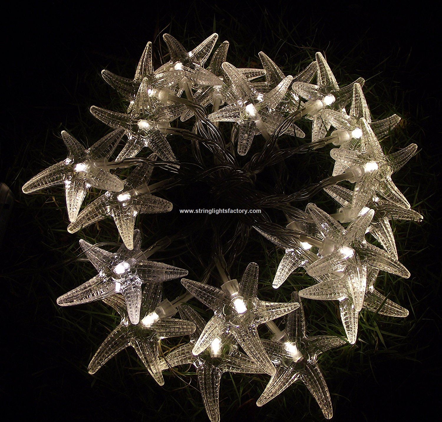 Battery Operated 20 Warm White LEDs Starfish Lights Fairy Lights