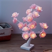 Battery Operated Pink Rose Table Lamp 24LEDs USB Powered Flower Desk Lamp