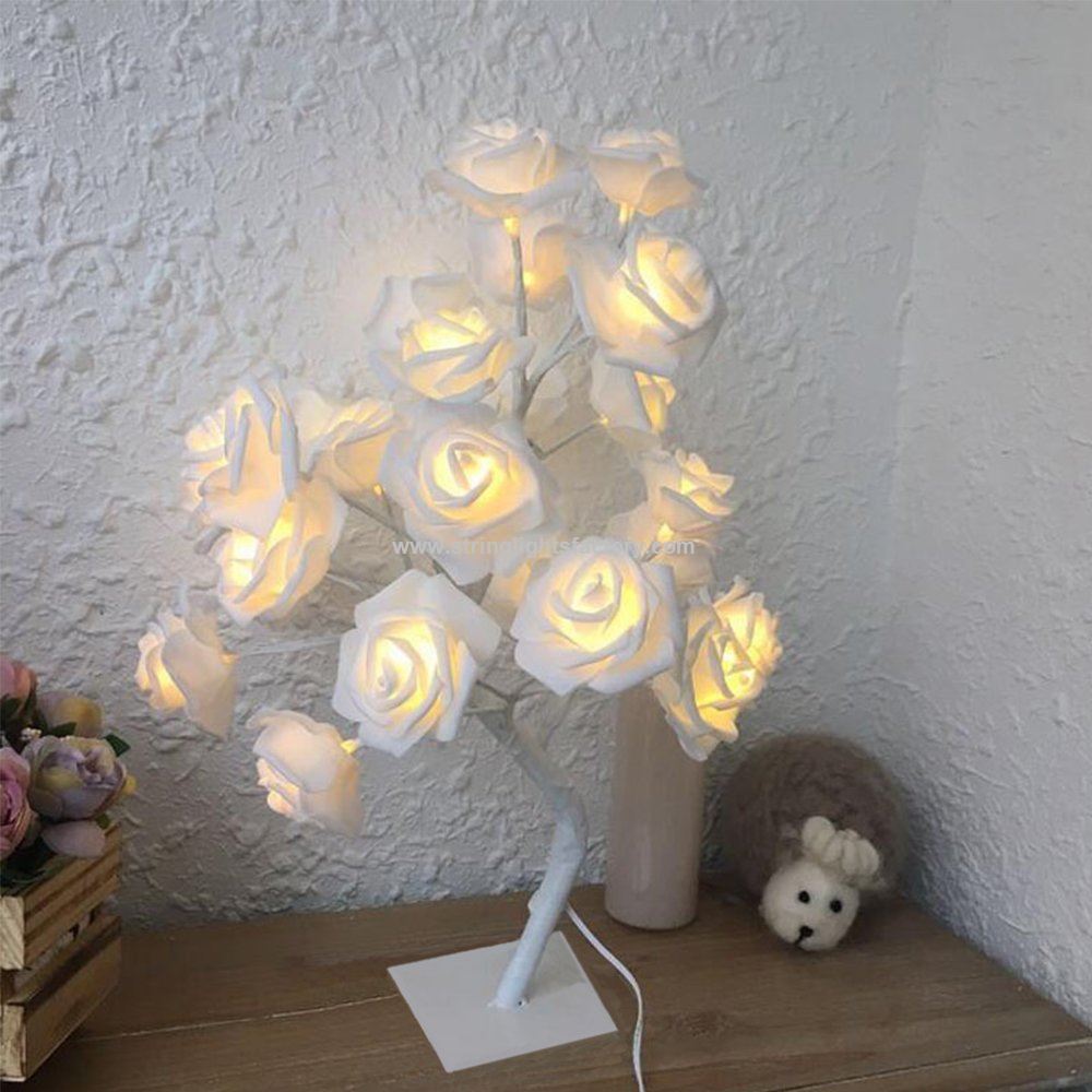 Table Lamp Adjustable Rose Flower Desk Lam 1.64White Tree Lights Wedding Decorations