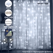 200 LED Solar & Battery Operated Curtain String Lights with Hook